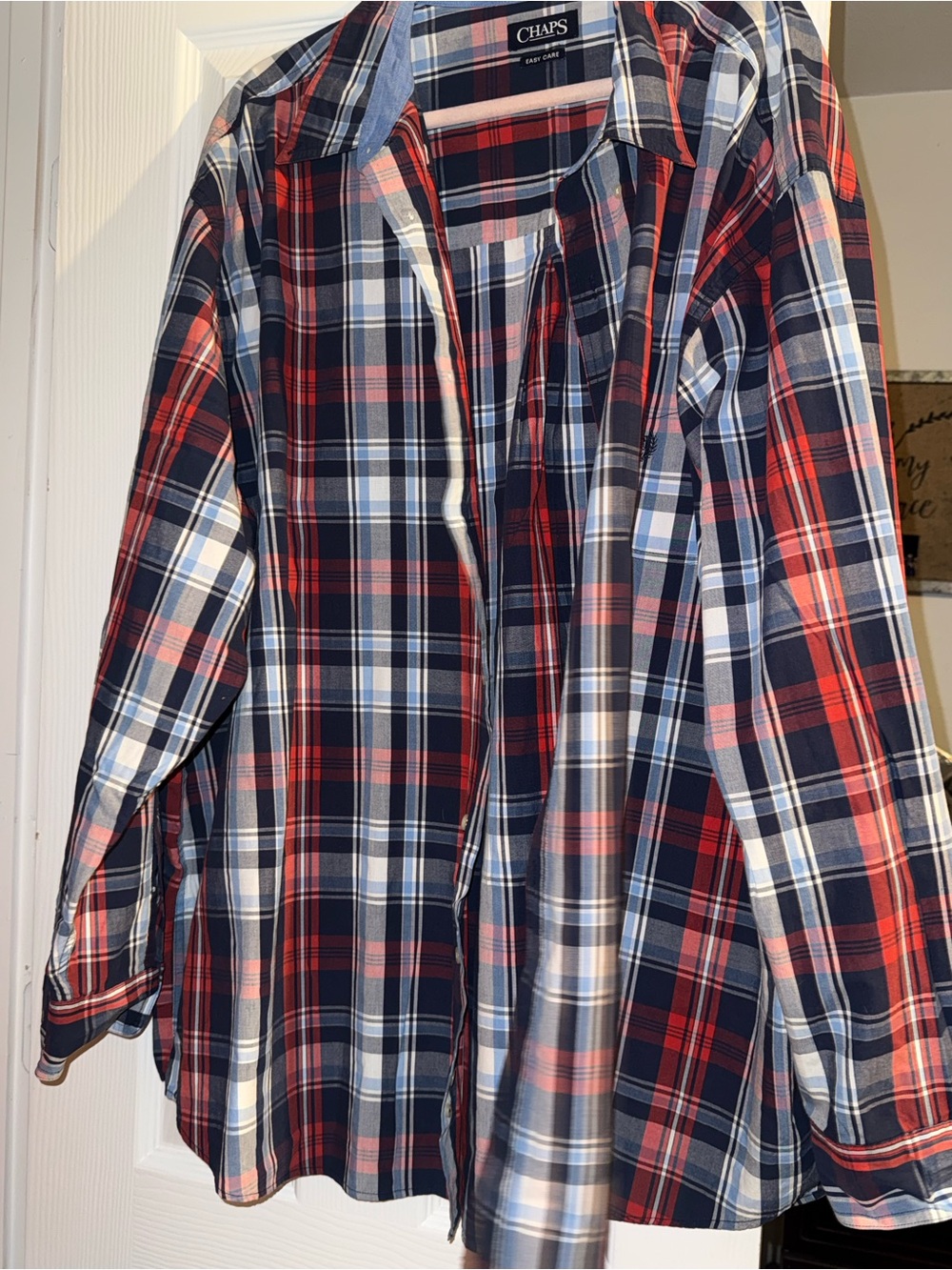 Chaps Red and Navy Plaid Shirt